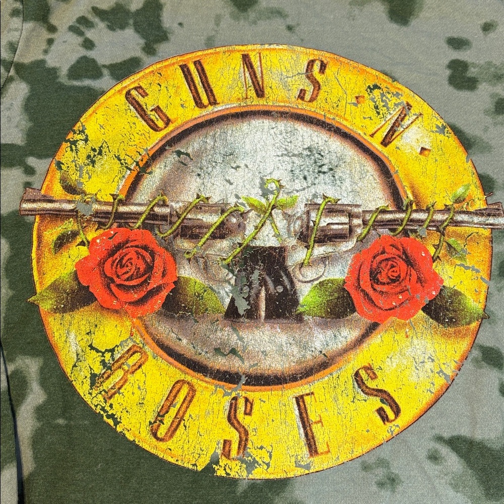 Green Tie-Dye Guns N Roses Lightweight Sweatshirt - Picture 3 of 4